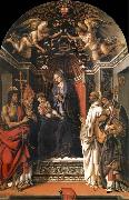 Fra Filippo Lippi The Madonna and the Nno enthroned with the holy juan the Baptist, Victor Bernardo and Zenobio Sweden oil painting artist